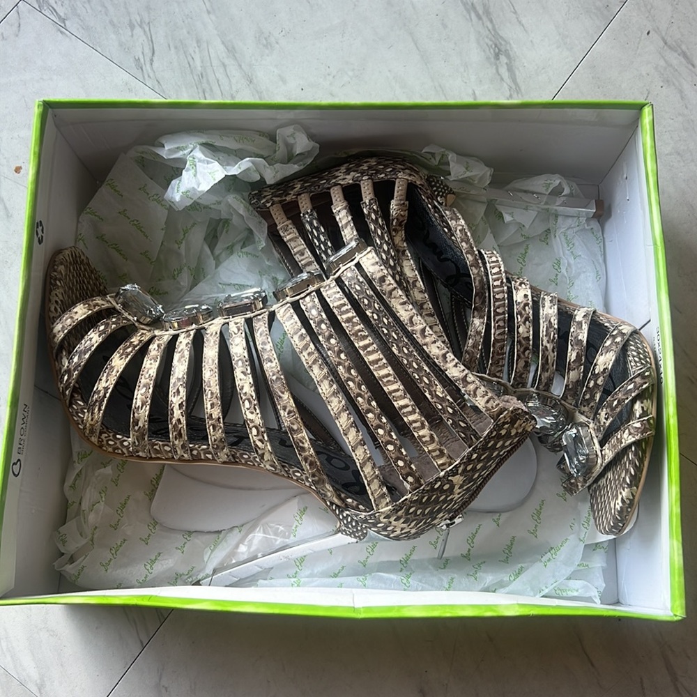 Sam Edelman hamptons snake stones heels 7.5 - Picture 4 of 6